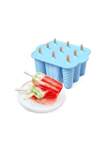 Silikon Buz Dondurma Kalıbı 3 Farklı Dondurma Kalıbı 9 Lu Çok Renkli