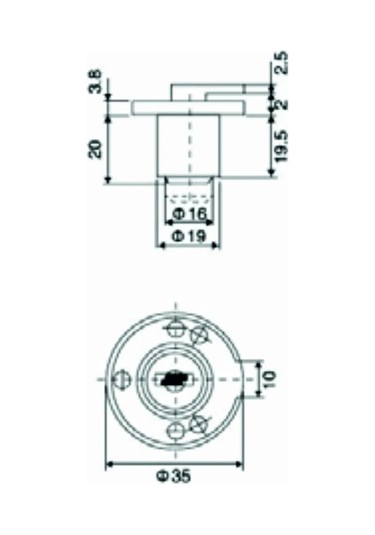 Canex İtmeli Çevirmeli Çekmece Kilidi - 10 Adet