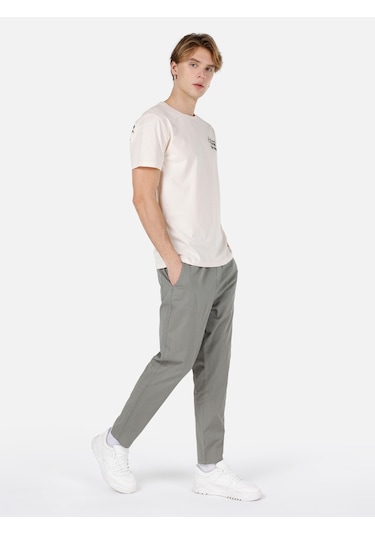 Colin's Colins Regular Fit Yuvarlak Yaka Düz Erkek Bej Kısa Kol Örme Cepsiz Tişört Cl1066765 Q1.v2 Beı Bej