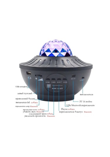 Konesam Oda Işığı Müzikli Bluetooth Projeksiyonu, Yıldız Ve Dalga Efekti, Uzaktan Kumanda, 21 Renkli Ambians Aydınlatma