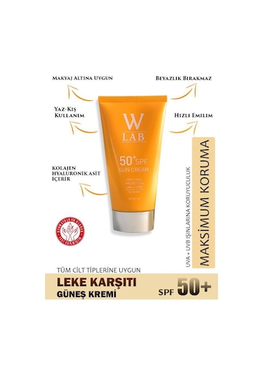 W-Lab Cosmetics Sun Cream Güneş Kremi Spf 50+ 50 ML
