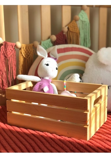 Masif Ahşap Sandık - Saklama Depolama Ve Düzenleme Için Tahta Kutu Çok Amaçlı Organizer - Wooden Box Ahşap