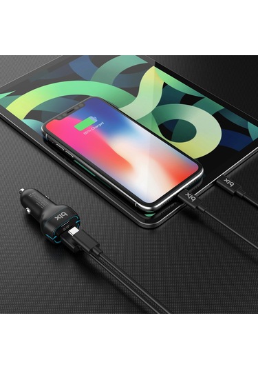 Bix BX-CCP36BK 36W QC 3.0 USB Type-C PD Araç İçi Hızlı Şarj Adaptörü Siyah