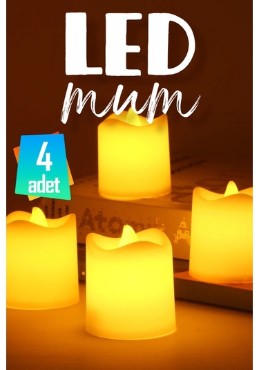 8 Adet Mat Beyaz Mini Led Mum Seti Pilli Dumansız Alevli Ledli Dekoratif Yapay Mum Dekor Işığı Beyaz