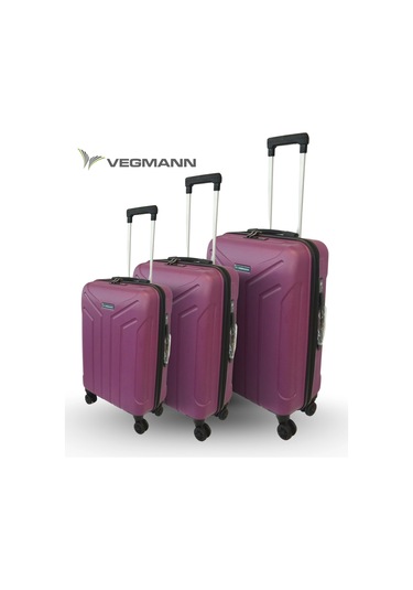 Vegmann Tartılı Scavel Violet 3 Lü Valiz Seti Violet