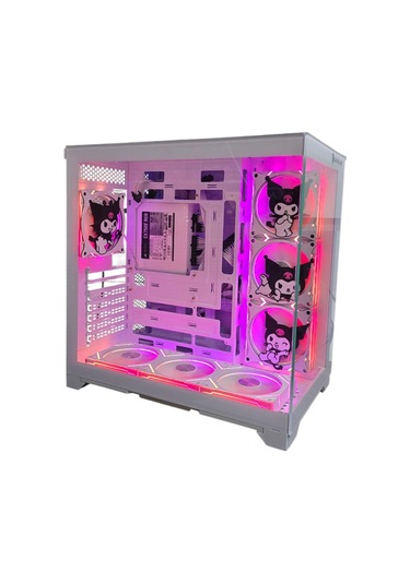 Kuromi Karakterli 7 Argb Fanlı Beyaz Akvaryum Kasa