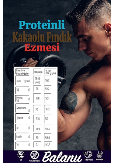 Balanu Proteinli Kakaolu Fındık Ezmesi 280gr X3 Adet