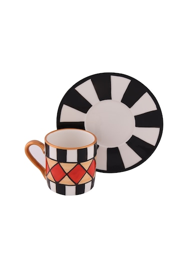 Lucky Art Pandora El Boyama 6Lı New Bone Kahve Fincan Seti