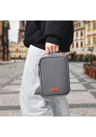 Fochsia Gri Seyahat Organizer Çantası Kablolar Şarj Cihazları İçin Dayanıklı