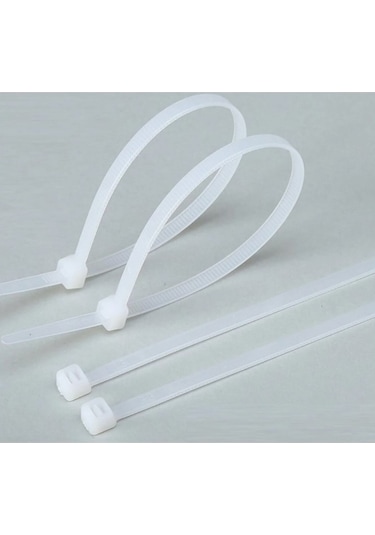 100 Adet 10Cm X 2.5Mm Plastik Cırt Kelepçe Kablo Bağı Beyaz