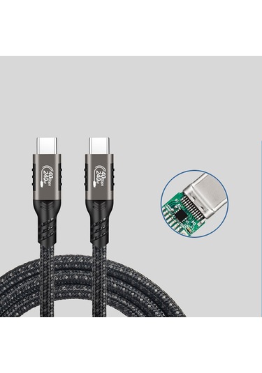 Kilifone - Type-c To Type-c Usb4 Pd Data Kablosu 240w 40gbps 8k 60hz Qg01 0.5 Metre - Siyah - T27141 Siyah