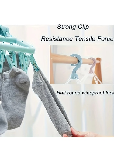 Cordial Mavi, 32 Askılı Döner Çamaşır Askısı - Çorap, İç Çamaşırı Kurutma Raftası Mavi