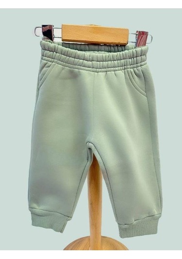 Kız Bebek İçi Şardonlu Kalın Eşofman Alt-15455 Yeşil