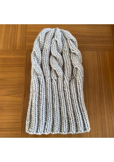 Duman Rengi Kışlık Örgü Dikişsiz Bere Gri