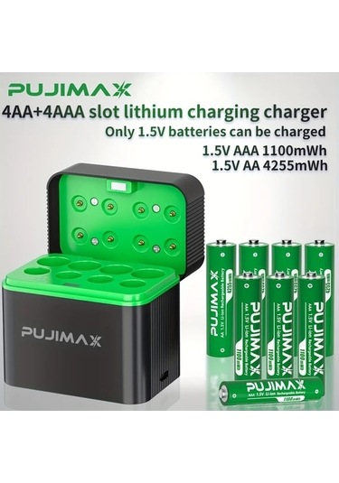 Besthome1 Dream011 Pujımax 8 Hücreli 1.5v Aa Aaa Şarj Cihazı Hızlı Şarj Manyetik Kapak Otomatik Durdurma