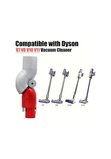 Elmpaly 1 Adet Kırmızı Gri V7 V8 V10 V11 V15 Kablosuz Dik Elektrikli Süpürge Düşük Geri Çekilebilir Adaptör Direksiyon Başlığı Dönüşüm Bağlayıcı