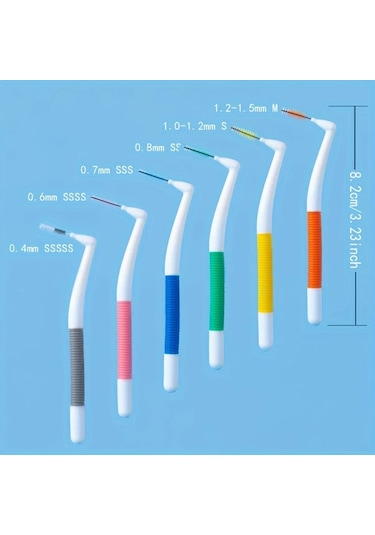 Willowhaven 12 Parça Çift Renk Paslanmaz Çelik L Şekilli Diş Arası Fırçası 6 Boy