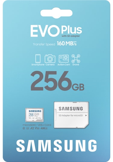 Samsung Evo Plus MB-MC256SA/TR 256 GB Micro SD Hafıza Kartı