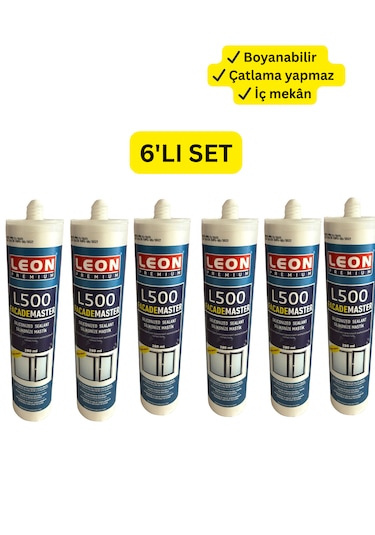 Leon Silikonize Mastik 6 Lı Set Avantaj Paketi Suya Dayanıklı Beyaz