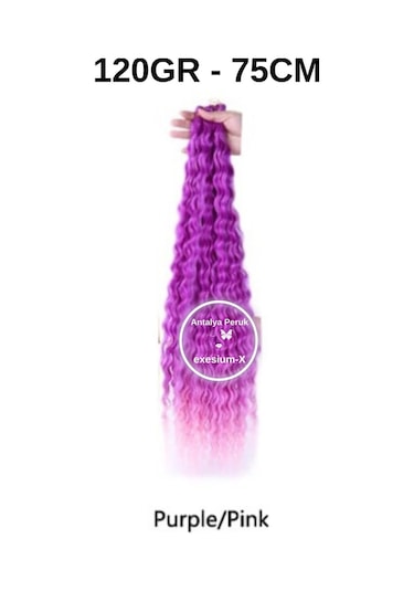 Afro Su Dalgası Saç 75m 120gr Kodu -purple/pink