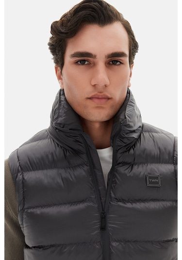 Twn Slim Fit Antrasit Düz Yelek Mont 3ecy70501502m Antrasit