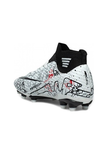 565 Laliga Çok Renkli Genç Futbol Ayakkabısı Halısaha Çimsaha Krampon Sıyah Beyaz Siyah - Beyaz