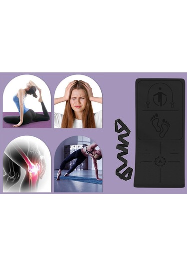 Suntek Atlama İpi Mat Şok Emme Egzersiz Pilates Ev Spor Salonu Siyah