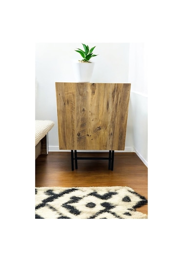 Balkon Bahçe Mutfak 3'lü Bistro Set Katlanır Masa Sandalye 60x60 Kırmızı