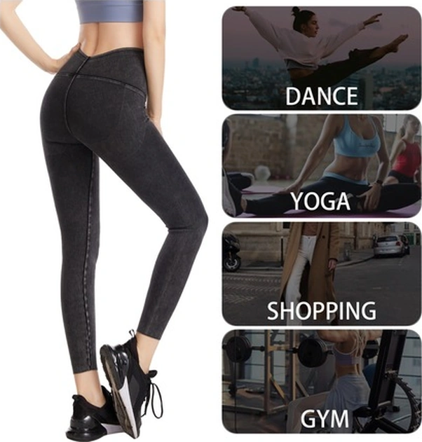 Fortunelane Kadınlar İçin Yüksek Bel Gelişmiş Dayanıklı Yoga Spor Tayt - Siyah Fsls2080-l Siyah Siyah