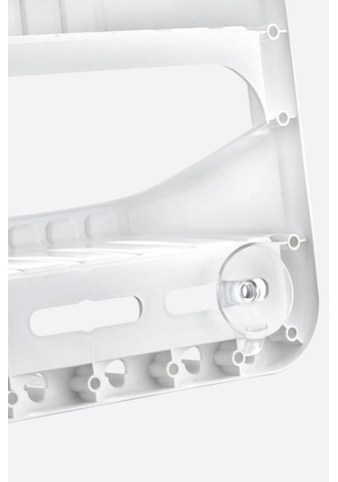 Flosoft 2 Raflı Şampuanlık, Asılabilir Vantuzlu Banyo Duş Şampuan Sabun Kozmetik Düzenleyici Beyaz