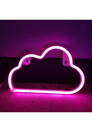 Soulader Pembe Bulut Desenli Neon Oda Dekorasyon Işığı Yatak Odası Aydınlatma Çok Renkli