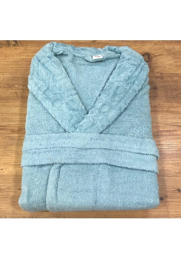 Royam Redline %100 Pamuklu Kısmi Kadife Tekli Bornoz Mint