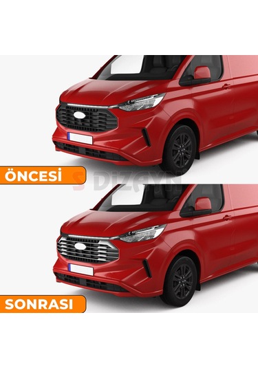 S-dizayn Ford Tourneo Custom 2 Krom Ön Panjur 9 Prç. 2023 Üzeri A+ Kalite