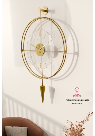 MetaQuartz Aksesuar Büyük Boy 50 x 90 CM Gold - Şeffaf Camlı Laclock Konik Serisi Gold