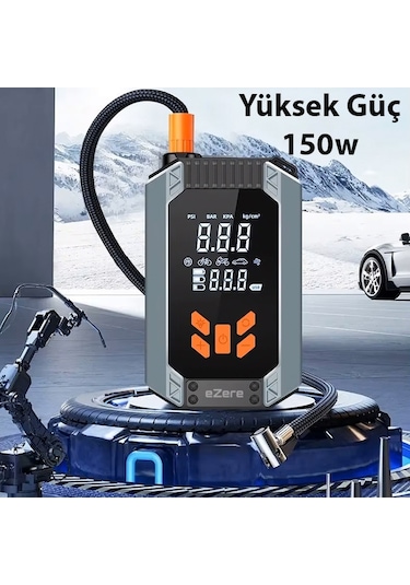 Ezere ST-9632D Taşınabilir Araç Lastik Şişirme ve Starter Akü Takviye Seti