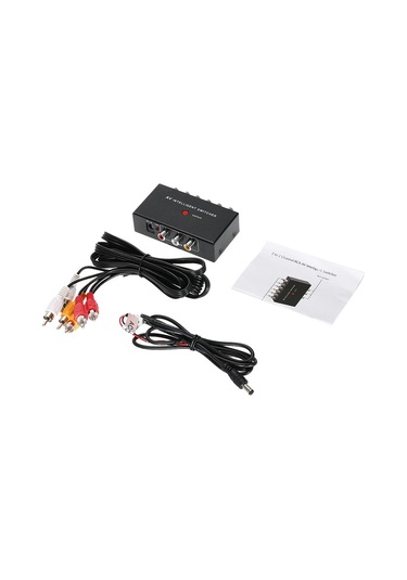 Yaozixa 12v Siyah 2 Girişli Av Akıllı Dönüştürücü - Otomatik/manuel Geçiş, Sinyal Kaybı Olmaksızın, Araç Dvd Ve Kameralar İçin Uyumlu