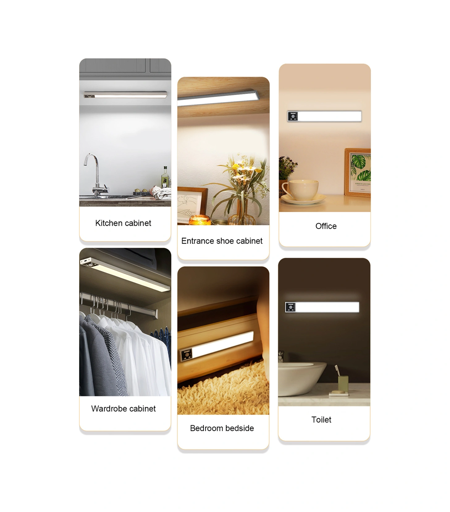 Kangvka 30cm Gümüş Alüminyum Şarjlı Led Gece Lambası - Vücut Algılama, Parlaklık Ayarlı, Manyetik/selfie Yapıştırıcı Montajlı Dolap Işıklı Gümüş