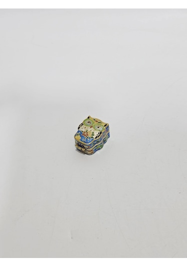 Antika Cloisonne Minyatür Kutu 3,4x2,7cm 086