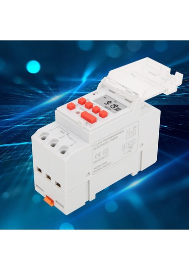 Vkemall 7 Günlük Programlanabilir Lcd Zamanlayıcı, 30a 100-130v Ac, 16 Açma/kapama, Cr2450 Pil İle Dın Ray Montajlı Zaman Kontrolü Anahtarı