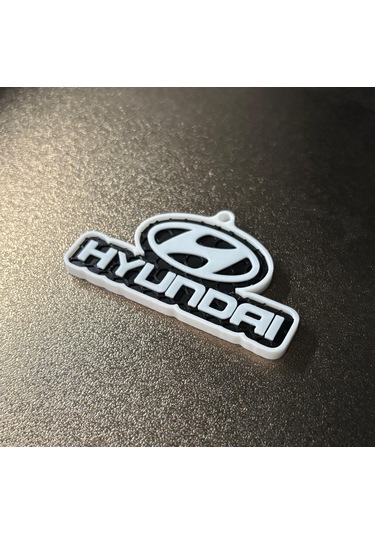 Markanıza Özel Petek Desenli Hyundaı Yazılı Logolu 3d Anahtarlık