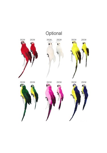 Tenfowee 35cm Sarı Köpük Ve Tüy Simülasyon Papağan - Ev Dekorasyonu, Vitrin Ve Bahçe Süs Eşyası