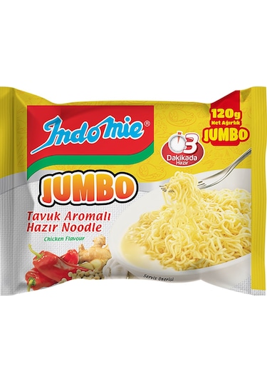 Indomie Noodle Jumbo 120 Gr Tavuklu Ve Sebzeli 12 Li Karma Paket