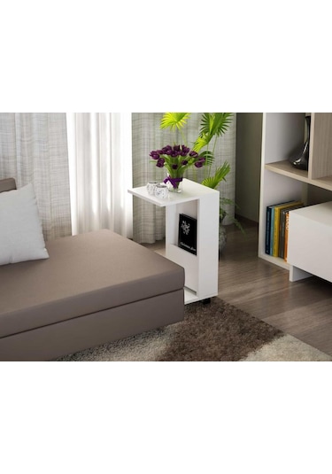 Dekorister Afitab Yan Sehpa Beyaz