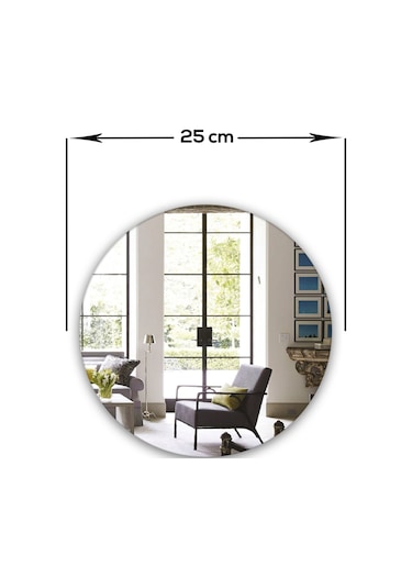 Ayna Düz Ayna 4'lü Takım Yuvarlak Ayna Çap25cm Şeffaf