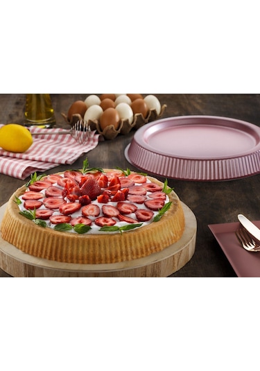 Brioni Diamond 30 Cm Tart Kalıbı Rose Pembe