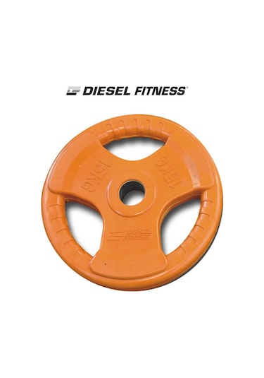 Diesel Fitness Rop 4 Olimpik Kauçuk Flanş - Plaka 15kg Turuncu