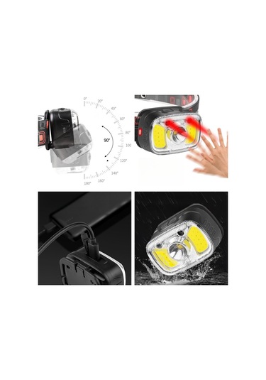 Soulader Mini Usb Led Far, Süper Parlak Işık Veren Kompakt Aydınlatma Sensörü Siyah