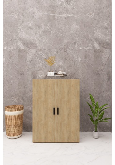 Mdf Çamaşır Makinesi Dolabı Kapaklı Ahşap Lefkas Meşe