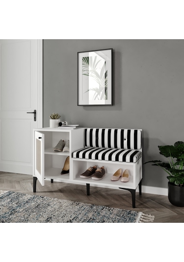 Trio White Tarz Ayakkabılık %100mdf Beyaz