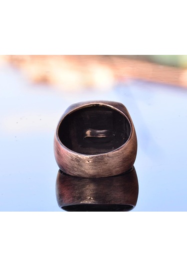 El Yapımı 925 Ayar Gümüş Erkek Yüzük Lucifer Amblemi İle Gümüş